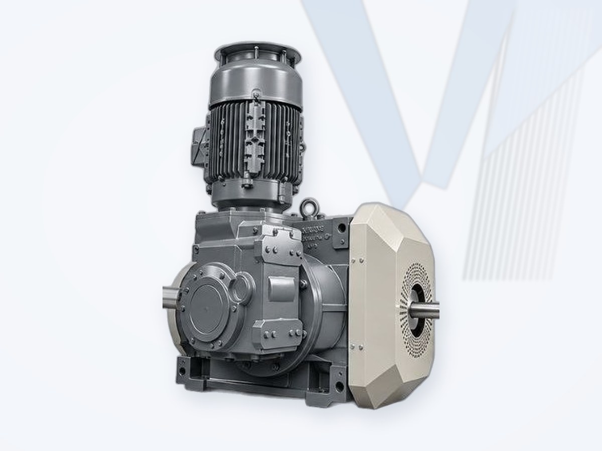 Application-specific industrial gear drive with vertical motor and fan cooling cover