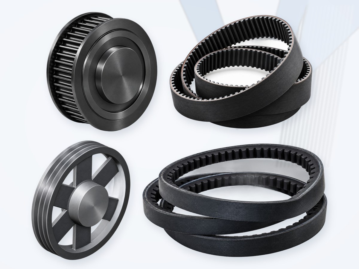 Timing pulley, timing belts, V-belt pulley and V-belts