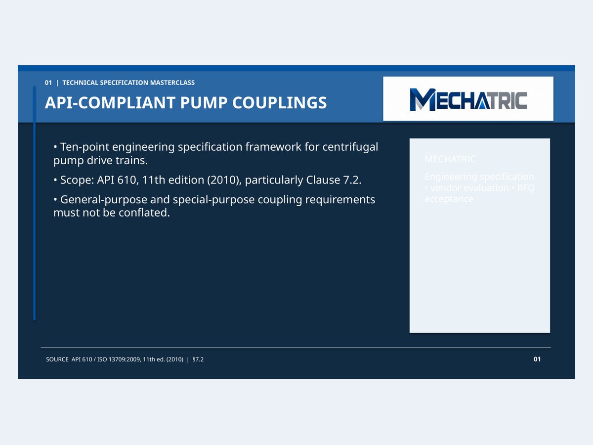 API 610 Pump Coupling Specification - Masterclass