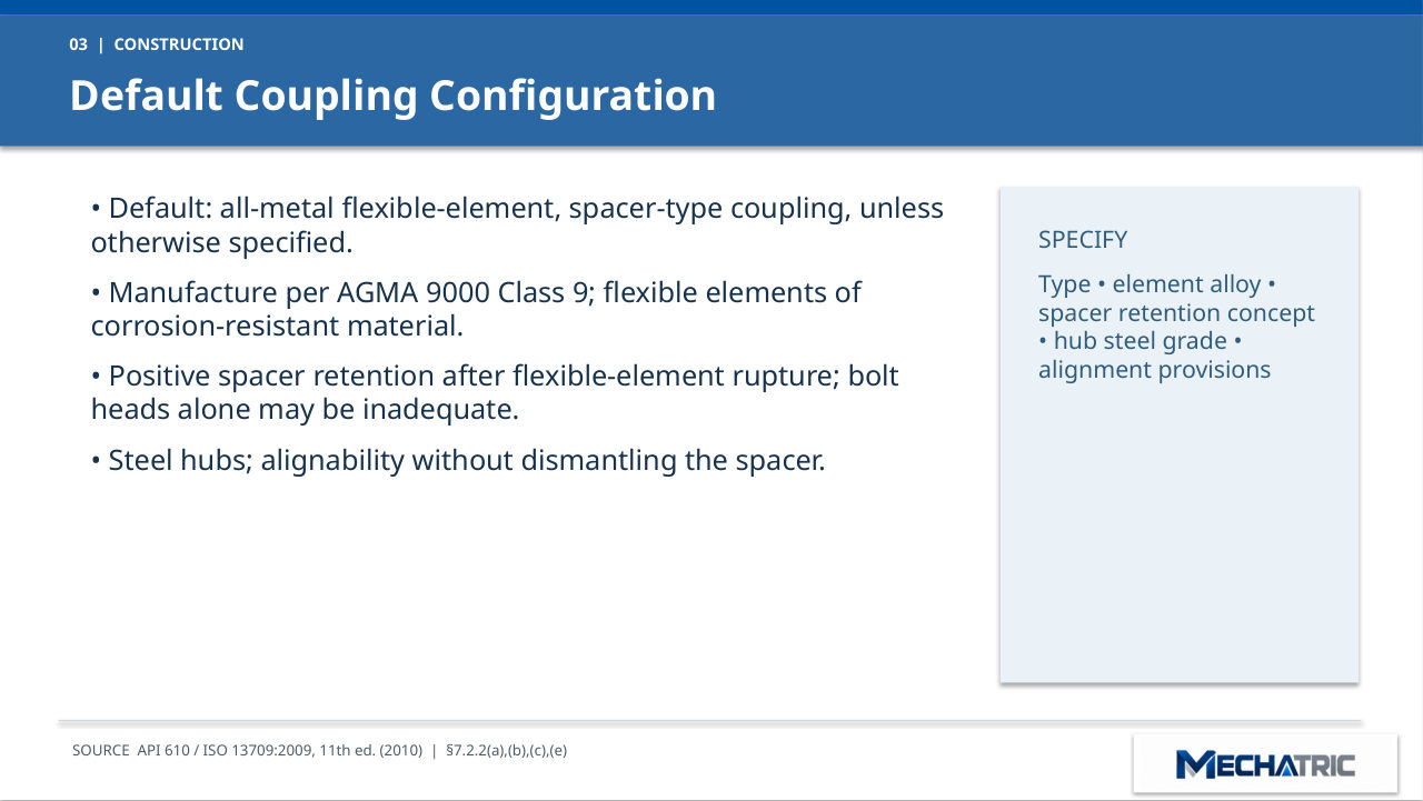 API 610 Pump Coupling Specification - Masterclass - slide 3 of 11