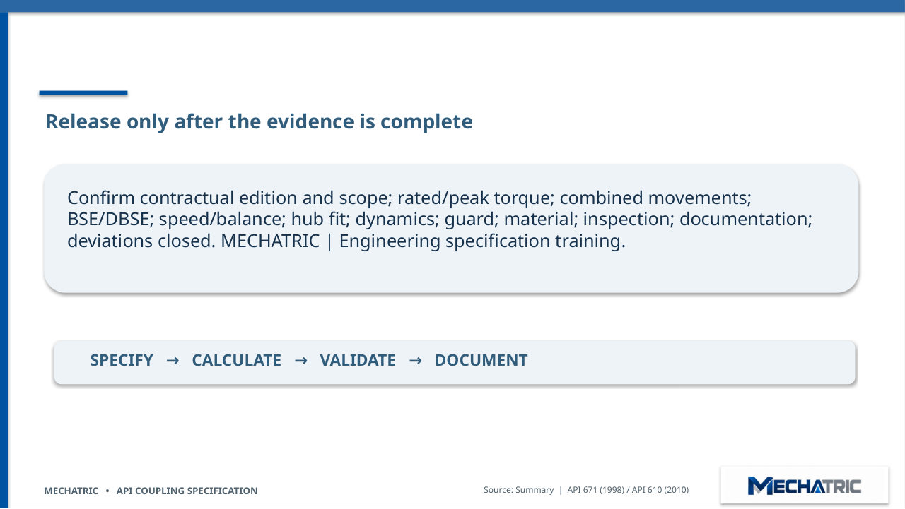 Engineering Specification of API Couplings - API 671 & API 610 - slide 40 of 41