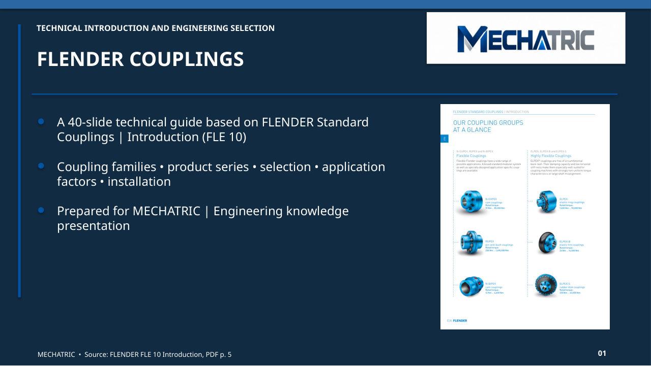 FLENDER Couplings - Technical Introduction & Engineering Selection - slide 1 of 41