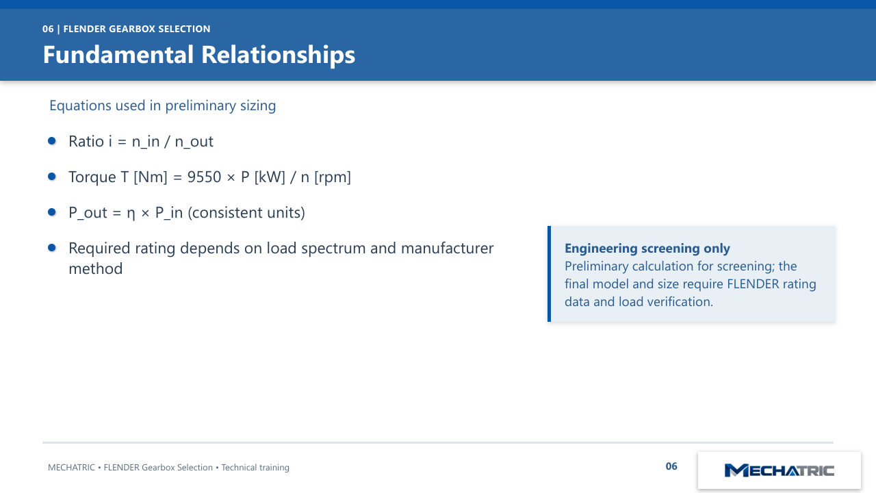 FLENDER Industrial Gearbox Selection - slide 6 of 52