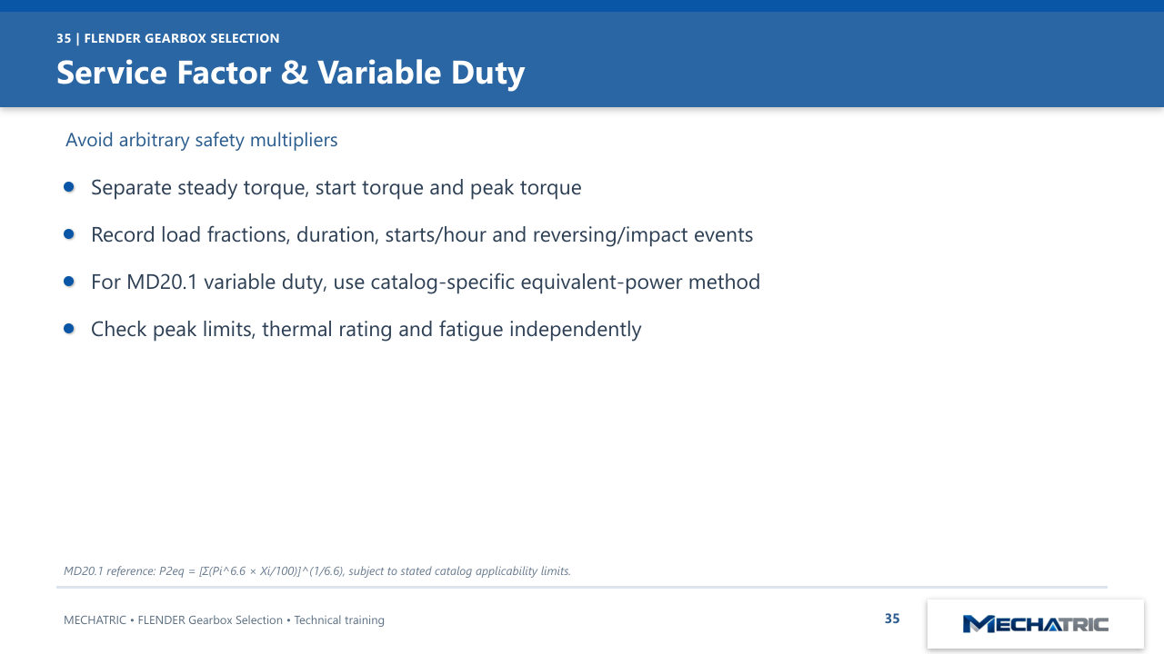 FLENDER Industrial Gearbox Selection - slide 35 of 52