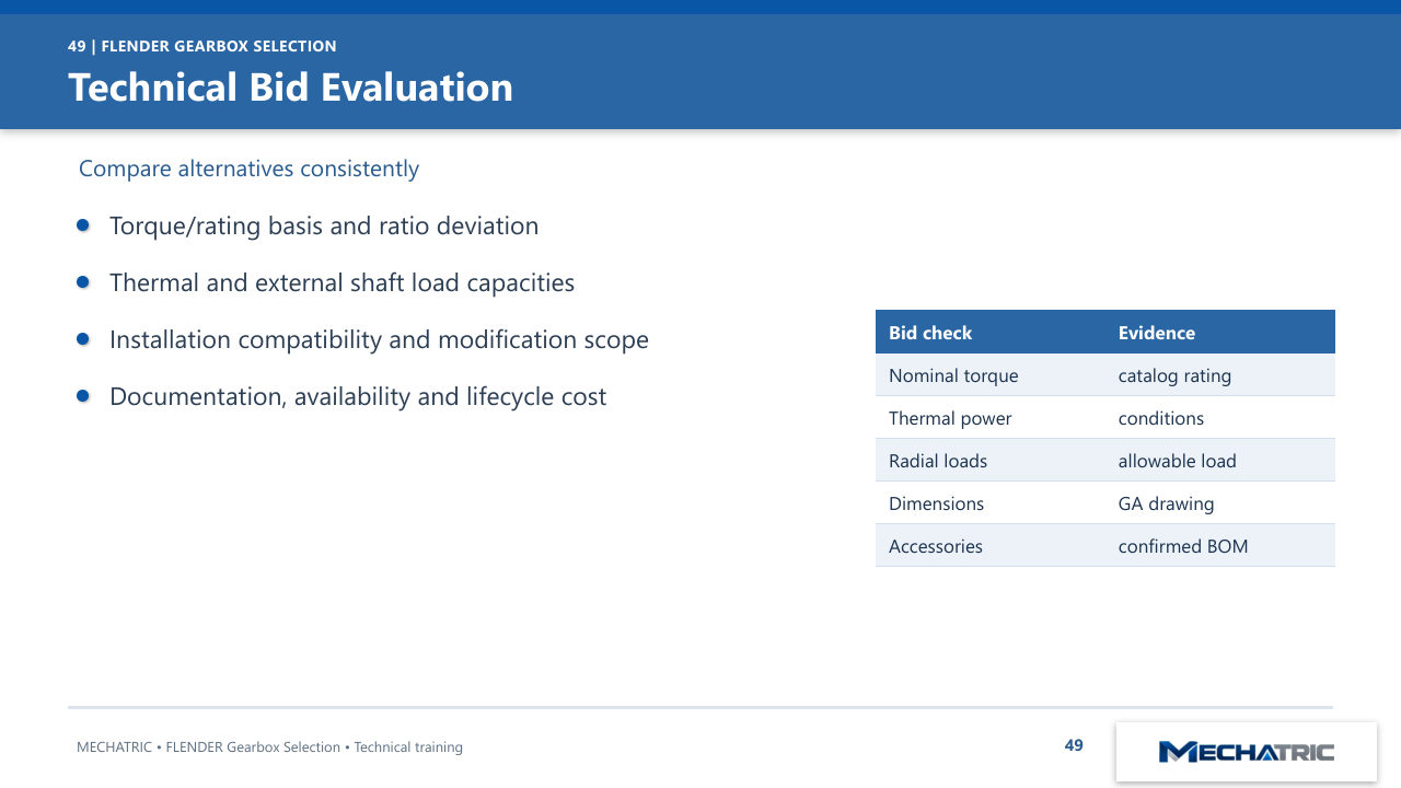 FLENDER Industrial Gearbox Selection - slide 49 of 52