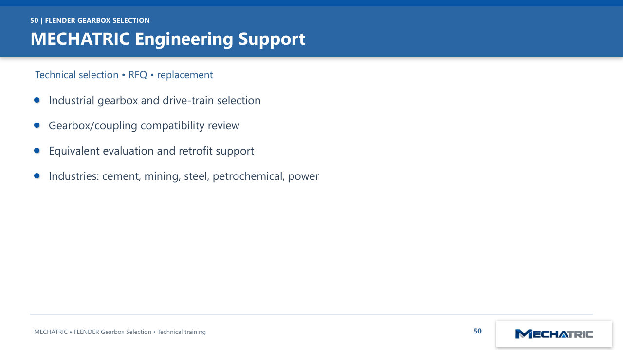 FLENDER Industrial Gearbox Selection - slide 50 of 52