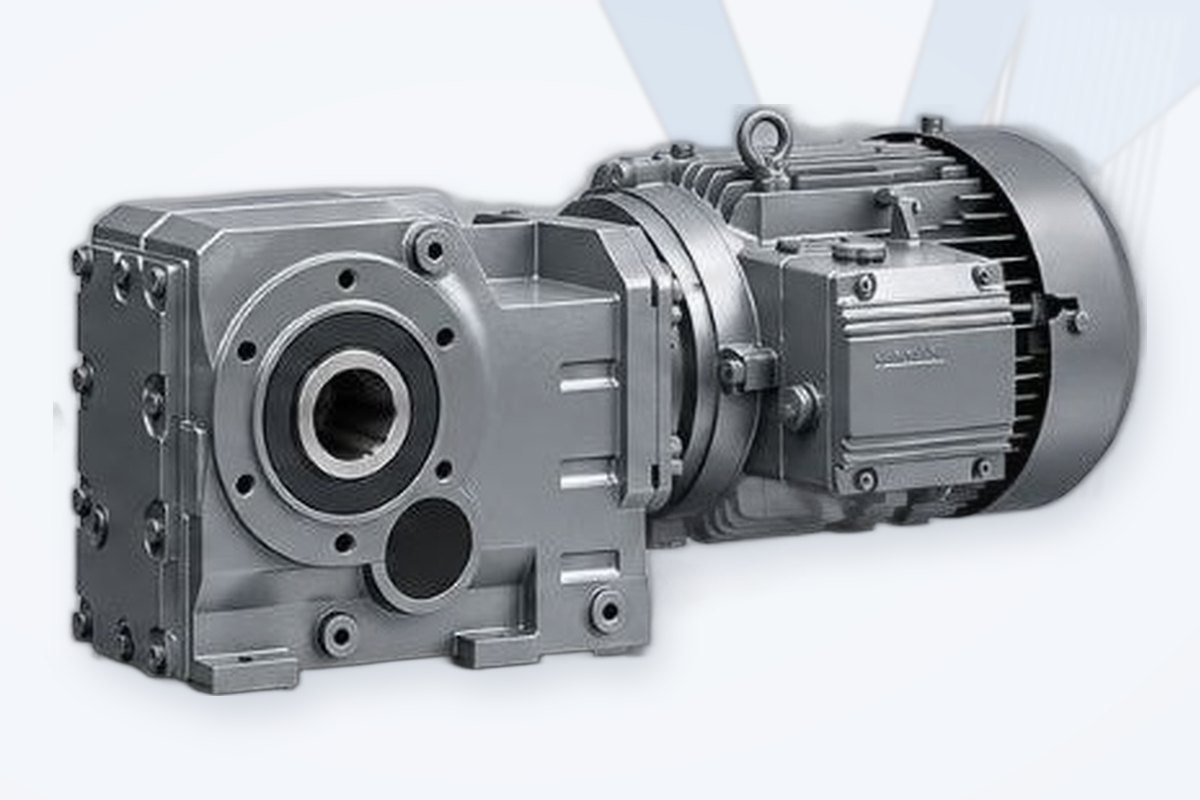 Helical-bevel gearmotor with hollow shaft