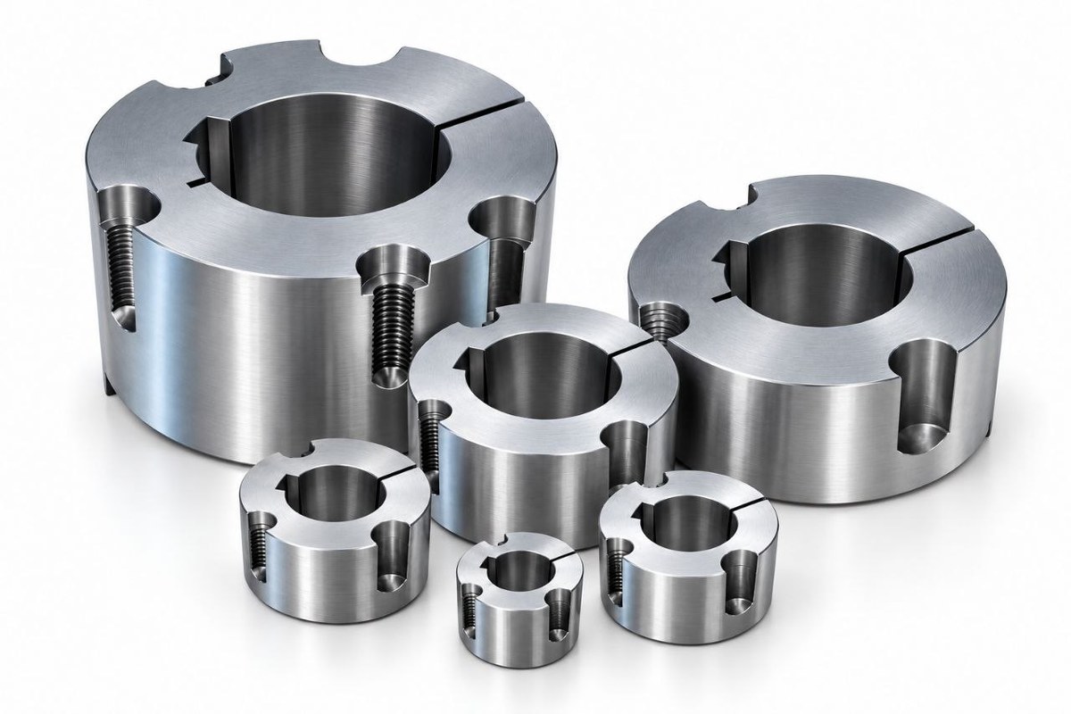 Split taper bushes with clamping screws