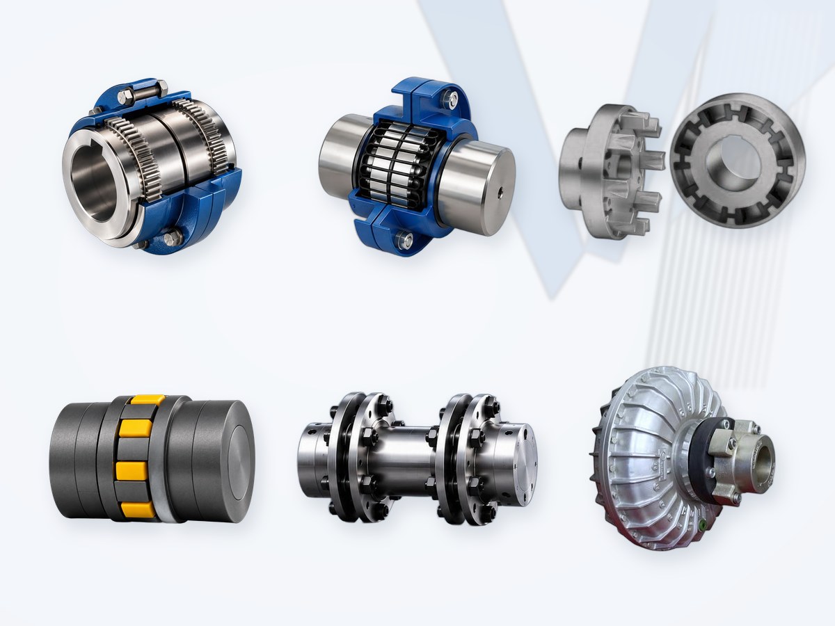 Industrial couplings: gear, grid, N-EUPEX, jaw, disc and fluid couplings