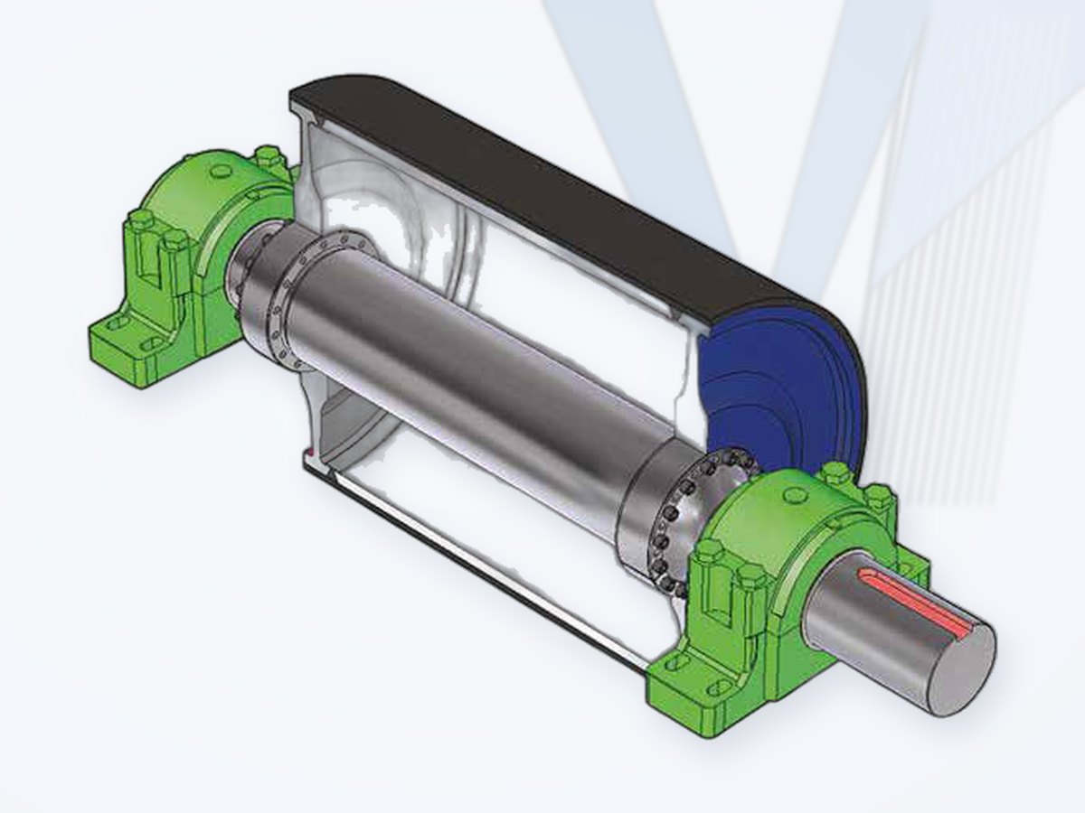 Locking devices in a conveyor drum pulley