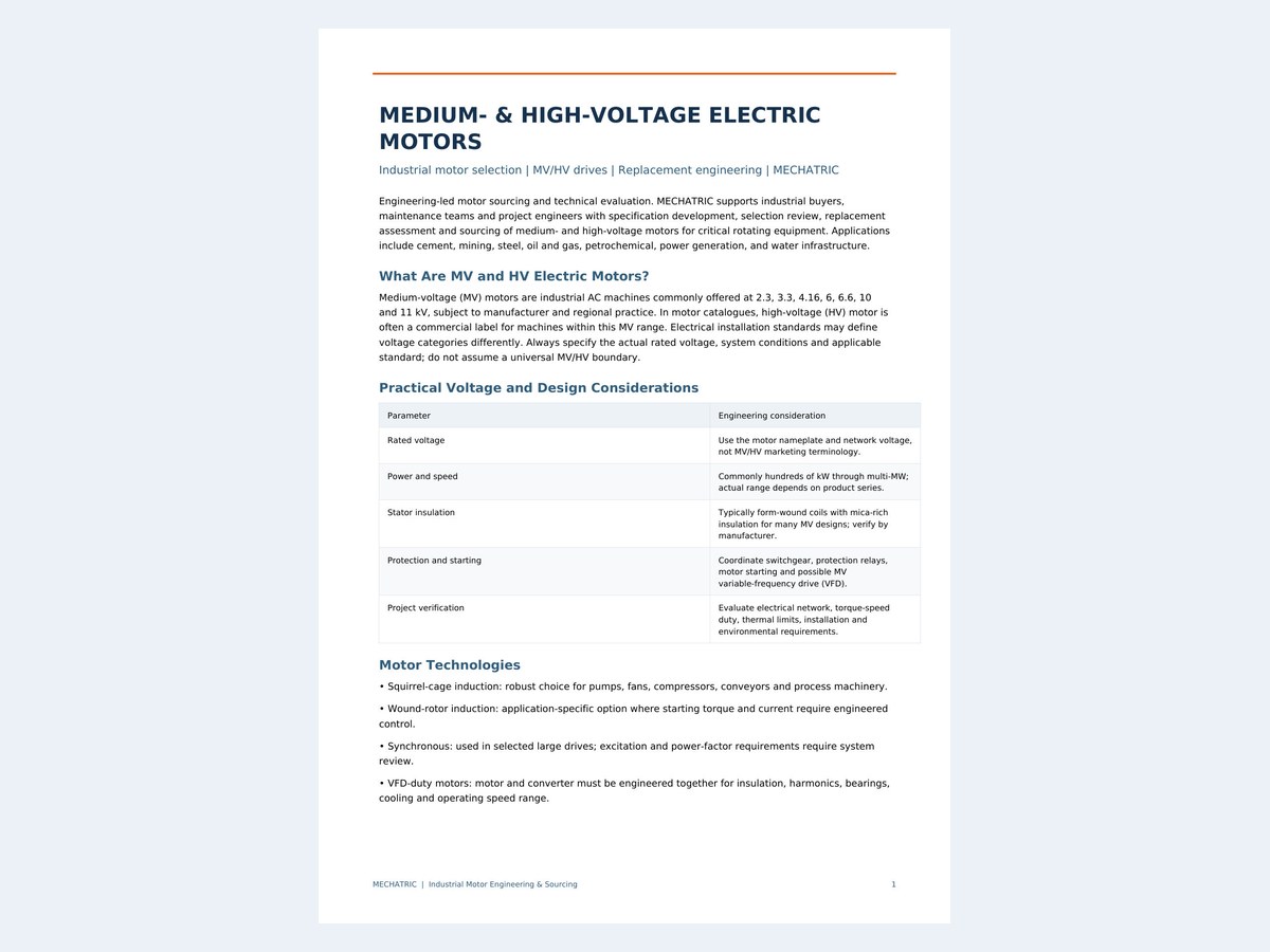 Medium- & High-Voltage Electric Motors