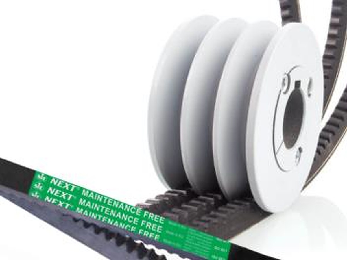 SIT NEXT premium raw-edge EPDM V-belt on a pulley